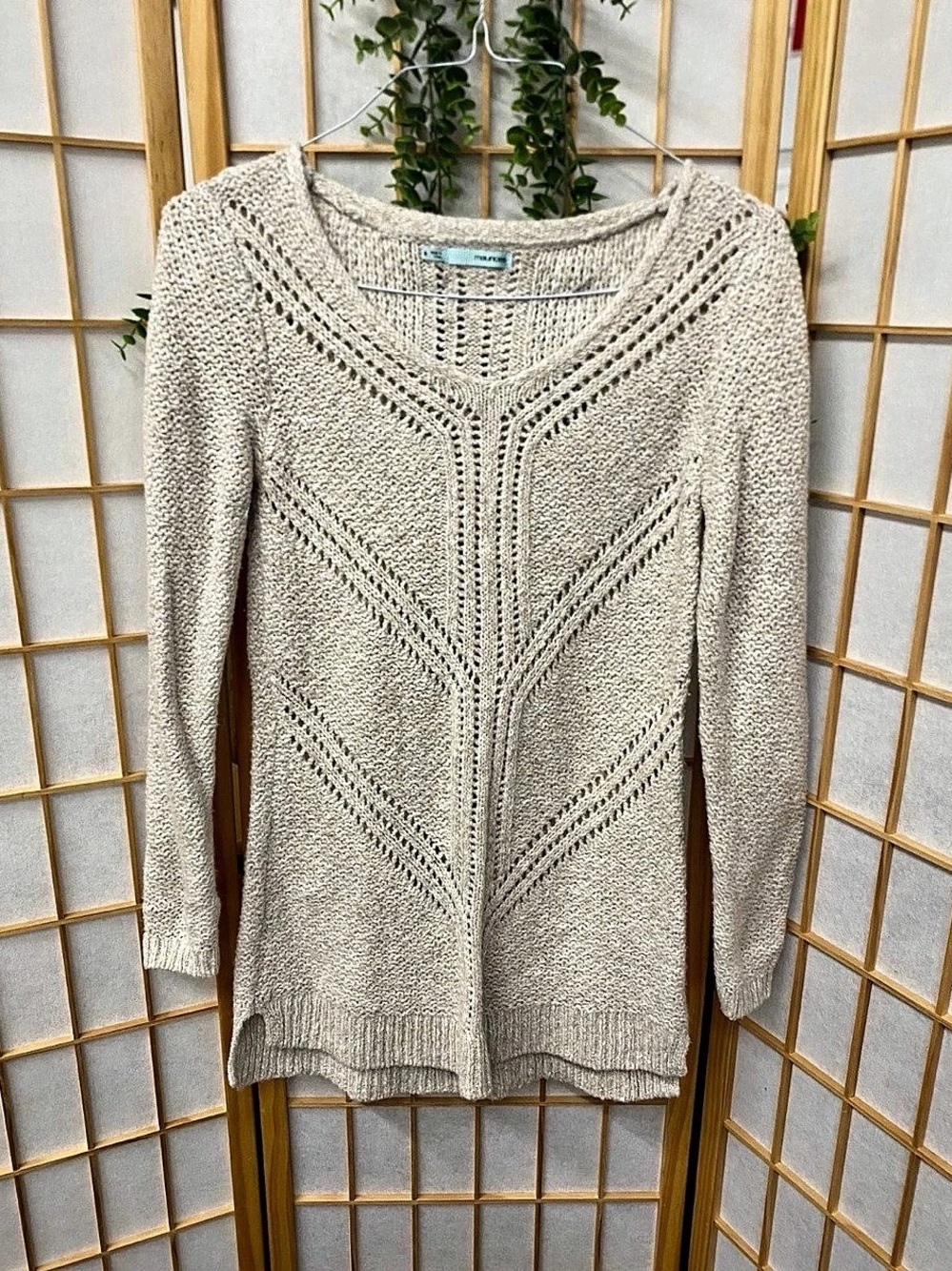Maurices Beige Open Knit Sweater